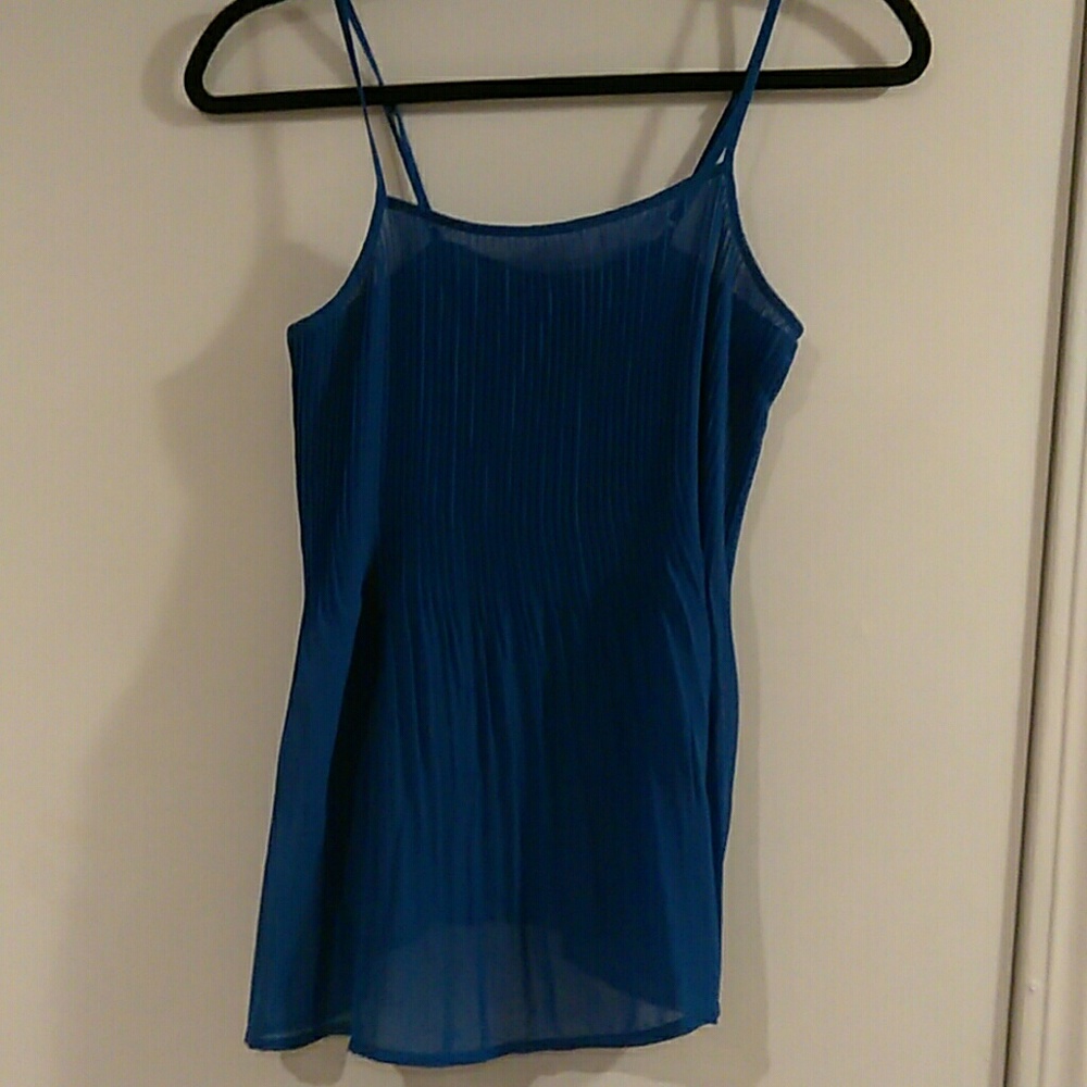 Blue babydoll tank top